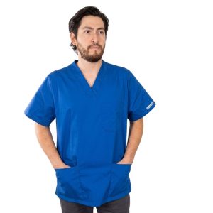 Delantal Hombre Tela Poplin Azul Rey